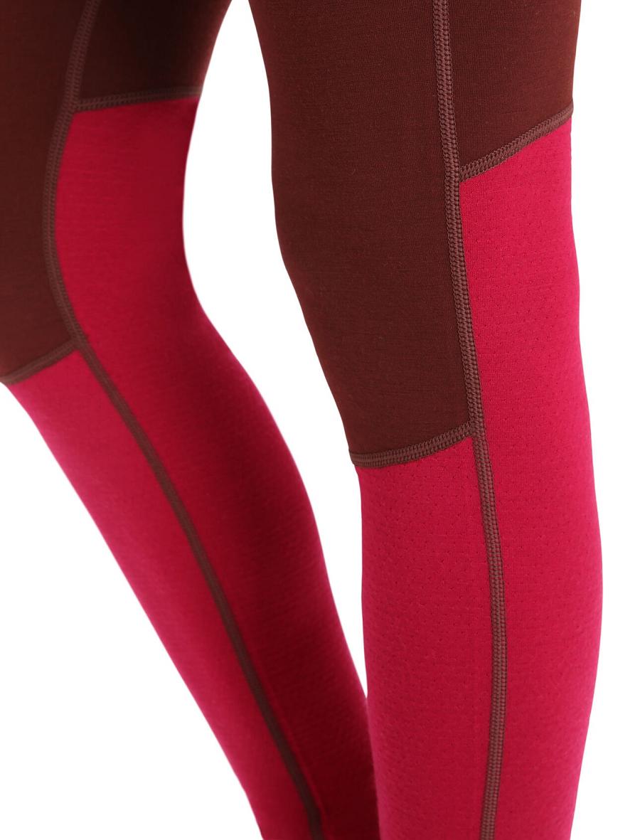 Espresso / Cherry Icebreaker Merino 260 ZoneKnit™ Women's Leggings | AU 1546RVDW